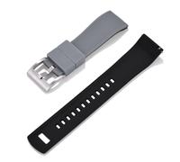 HUTBUVEAW Uhrenarmband, Schnellverschluss, Gummi-Silikon-Uhrenarmband, 20 mm, Uhrenarmband, Ersatzarmband(Grey Black 1)