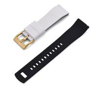 HUTBUVEAW Uhrenarmband, Schnellverschluss, Gummi-Silikon-Uhrenarmband, 20 mm, Uhrenarmband, Ersatzarmband(White Black 3)