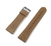 HUTBUVEAW Vintage-Uhrenarmband, 24 mm, heller Kaffee, handgefertigte Uhrenarmbänder, wasserdichtes Uhrenarmband, Dornschließe
