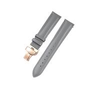 HUTBUVEAW Weiches Lederarmband mit Litschi-Muster for C-Artier, Omega, Casio und Fossile, orange und grün, 18, 19, 20 und 22 mm, Uhrenarmbänder und Zubehör(Gray-rose,12mm)
