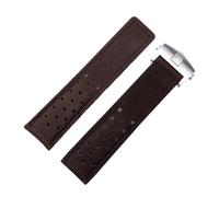 HUTBUVEAW Wildleder-Uhrenarmband for TAG Heuer MONACO Uhren, Schwarz, Braun, Blau, 20 mm, 22 mm, 24 mm, Rindsleder(Brown silver clasp,24mm)