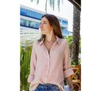 Hutch&Putch Musselin Oversize Bluse - Klassische Bluse - Langarmbluse aus 100% Bio-Baumwolle Blush S