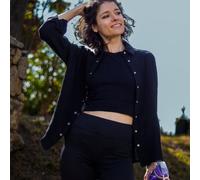 Hutch&Putch Musselin Oversize Bluse - Klassische Bluse - Langarmbluse aus 100% Bio-Baumwolle Schwarz XL