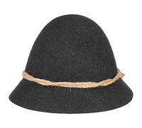 Hutshopping Schinderhannes Oktoberfest Trachtenhut Damen/Herren/Kinder - Wanderhut aus Wollfilz - Schützenhut mit Kordelgarnitur - Filzhut Winter/Sommer - Oktoberfesthut anthrazit 56 cm