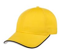 Hutshopping Zoom Piping Sandwich Basecap Cap Baseballcap Curved Brim Kappe Käppi Baseballkappe (One Size - gelb)