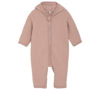 Huttelihut - Baby's Pram Suit Bear Ears Wool Fleece - Overall, Gr. 62, braun/rosa (MahoganyRose)