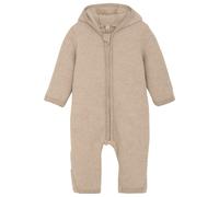Huttelihut - Baby's Pram Suit Bear Ears Wool Fleece - Overall, Gr. 98, beige (CamelMelange)