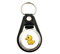 Huuraa Anhänger Küken Comic Geschenk Metall mit Kunstleder Einkaufswagenlöser Küken Präsent