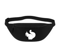 Huuraa Bauchtasche Eichhörnchen Silhouette 2,5 Liter Black Polyester Crossbody Bag Geschenkidee
