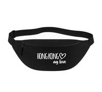 Huuraa Bauchtasche Hong Kong My Love 2,5 Liter Black Polyester Crossbody Bag Geschenkidee