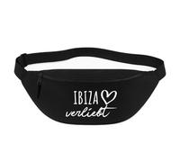 Huuraa Bauchtasche Ibiza verliebt Geschenk 2,5 Liter Black Crossbody Bag Ibiza Geschenkidee