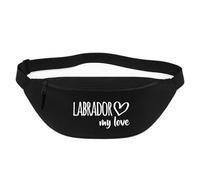 Huuraa Bauchtasche Labrador My Love Geschenk 2,5 Liter Black Crossbody Bag Labrador Geschenkidee