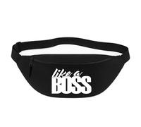 Huuraa Bauchtasche Like a Boss Spruch 2,5 Liter Black Polyester Crossbody Bag Geschenkidee