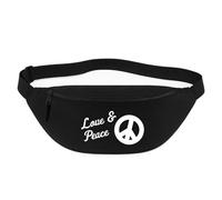 Huuraa Bauchtasche Love & Peace 2,5 Liter Black Polyester Crossbody Bag Geschenkidee