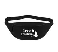 Huuraa Bauchtasche Love & Peace Geschenk 2,5 Liter Black Crossbody Bag Love & Peace Geschenkidee