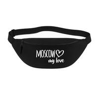 Huuraa Bauchtasche Moscow My Love 2,5 Liter Black Polyester Crossbody Bag Geschenkidee