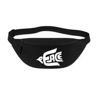 Huuraa Bauchtasche Peace Friedenstaube 2,5 Liter Black Polyester Crossbody Bag Geschenkidee