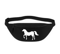 Huuraa Bauchtasche Pferd Silhouette 2,5 Liter Black Polyester Crossbody Bag Geschenkidee