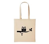 Huuraa Baumwollbeutel Eule Geschenk Einkaufstasche Natural 10 Liter Baumwolle Eule Accessoire