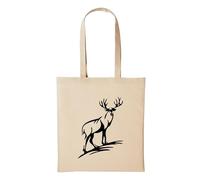 Huuraa Baumwollbeutel Hirsch Geschenk Einkaufstasche Natural 10 Liter Baumwolle Hirsch Accessoire