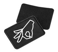 Huuraa Beanie-Patch Reingeguckt Hand Geschenk Black für Mütze Reingeguckt Präsent