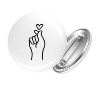Huuraa Button K-Pop Fingerherz Zeichen Geschenk Größe 25mm K-Pop Fingerherz Geschenkidee