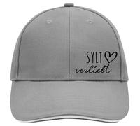 Huuraa Cappy Mütze Sylt verliebt Dark Grey/White Baumwolle 6-Panel Kappe Geschenkidee