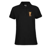 Huuraa Damen Polo Shirt Yorkshire Terrier Yorkie Comic L Black Bio Baumwolle Fairtrade Poloshirt Geschenkidee