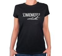 Huuraa Frauen T-Shirt Schwarzwald verliebt Geschenk Größe M Black Bio Baumwolle Fairtrade Schwarzwald Geschenkidee