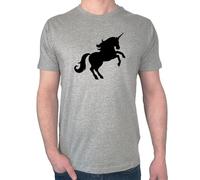 Huuraa Herren T-Shirt Einhorn Silhouette 3XL Sport Grey Bio Baumwolle Fairtrade Herrenshirt Geschenkidee