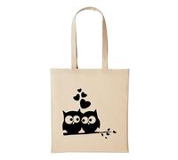 Huuraa Jutebeutel Eule Liebe Owl Love AST 10 Liter Natural