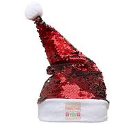 Huuraa Nikolausmütze Ugly Christmas All I want is you Geschenk Pailletten Rot/Weiß Filz Weihnachtsmannmütze Erwachsene Ugly Christmas Mitbringsel