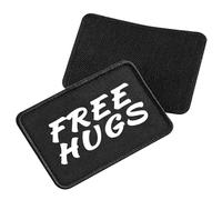 Huuraa Patch Free Hugs Schriftzug Geschenk Black für Mütze Free Hugs Präsent