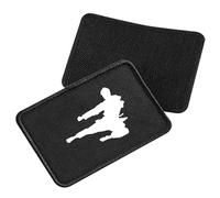 Huuraa Patch Karate Silhouette Geschenk Black für Mütze Karate Präsent