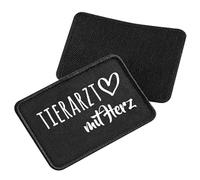 Huuraa Patch Tierarzt mit Herz Geschenk Black für Mütze Tierarzt Präsent