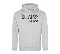 Huuraa Pullover Iceland My Love Geschenk Größe L Heather Grey Vegan Iceland Präsent