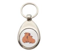 Huuraa Schlüsselanhänger Capybara Paar Comic Geschenk | Einkaufswagenchip Geschenkidee Motiv Anhänger für Frauen und Männer