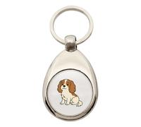 Huuraa Schlüsselanhänger Cavalier King Charles Spaniel Cavie Comic Metall Schlüsselring Einkaufswagenchip Geschenkidee