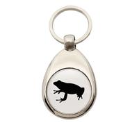 Huuraa Schlüsselanhänger Frosch Kröte Silhouette Metall Schlüsselring Einkaufswagenchip Geschenkidee