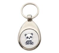 Huuraa Schlüsselanhänger Panda Comic Geschenk | Einkaufswagenchip Geschenkidee Motiv Anhänger für Frauen und Männer