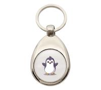 Huuraa Schlüsselanhänger Pinguin Comic Geschenk | Einkaufswagenchip Geschenkidee Motiv Anhänger für Frauen und Männer