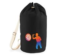 Huuraa Seesack Darts bunte Silhouette 20 Liter Black Baumwolle Rucksack Geschenkidee