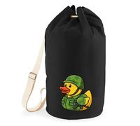 Huuraa Seesack Quietscheente Soldat Gummiente Bundeswehr 20 Liter Black Baumwolle Rucksack Geschenkidee