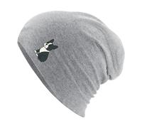 Huuraa Slouch Beanie Boston Terrier Comic Bostonie Geschenk | Erwachsenen Wintermütze Baumwolle und Elasthan Mütze Geschenkidee doppellagige Baumwollmütze