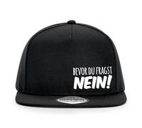 Huuraa Snapback Cappy Bevor du fragst Nein Schriftzug Geschenk Black Bevor du fragst Nein Mode