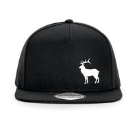 Huuraa Snapback Cappy Hirsch Silhouette Geschenk Black Hirsch Mode