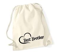 Huuraa Turnbeutel Best Brother Heart 12 Liter Natural Baumwolle Rucksack Geschenkidee