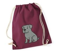 Huuraa Turnbeutel Cane Corso Comic Corsi Geschenk | Sportbeutel 12 Liter Burgundy Baumwolle Dunkelroter Rucksack Geschenkidee Unisex Beutel mit Kordelzug Baumwollbeutel