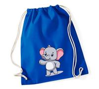 Huuraa Turnbeutel Elefant Comic 12 Liter Bright Royal Baumwolle Rucksack Geschenkidee