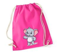 Huuraa Turnbeutel Elefant Comic 12 Liter Fuchsia Baumwolle Rucksack Geschenkidee